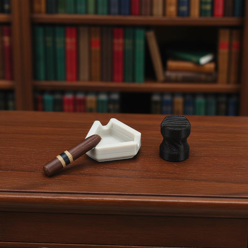 Vape Decoration - 1 セットミニタバコ飾りごっこ遊びおもちゃ 1/12 ドールハウスシミュレーション葉巻灰皿キットモデルドールハウス装飾アクセサリー