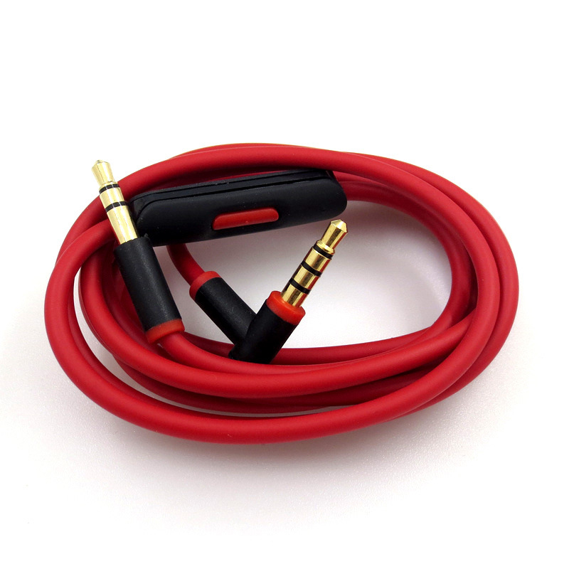 Beats Headphone Studio Pro - [N11R] Beats Studio、Executive、Mixer、Solo HD、ワイヤレス、およびProヘッドフォン用の交換用リモートトークオーディオケーブル（ブラック+レッド）