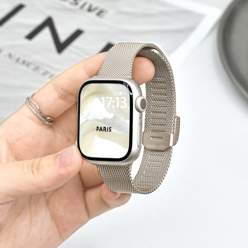 Apple Watchバンド用ミラネーゼループ 44mm 4 - Mesh Coil Strip のレビューと価格