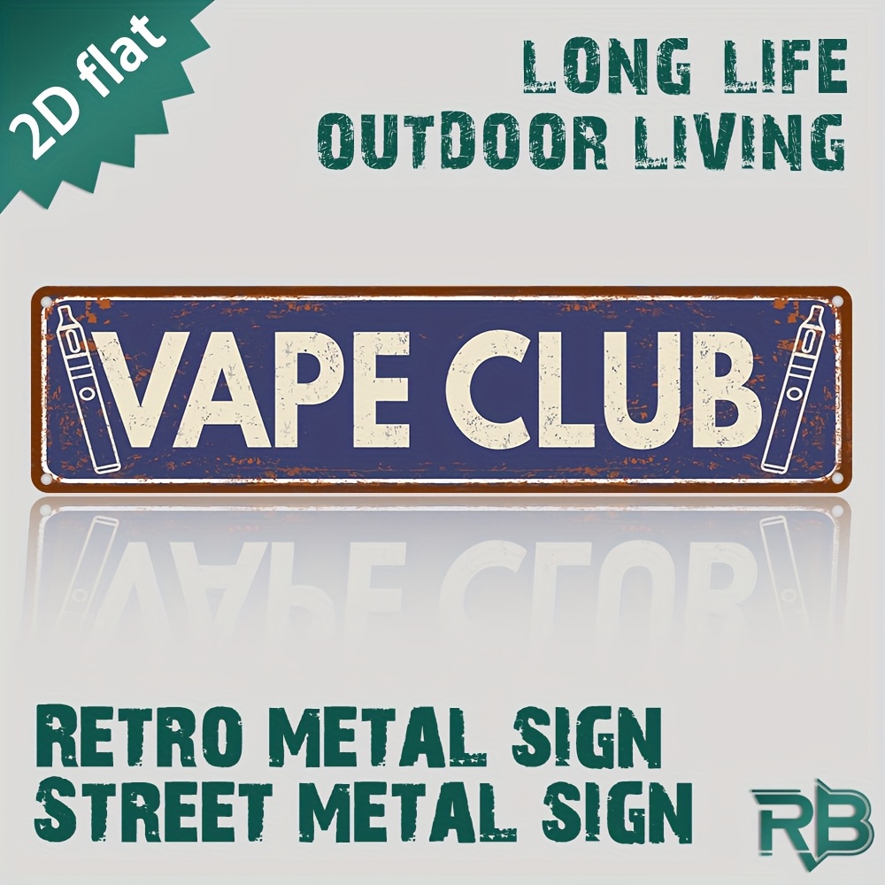 2Dフラット - ヴィンテージメタルサイン - ベイプクラブ - Vape Decoration のレビューと価格